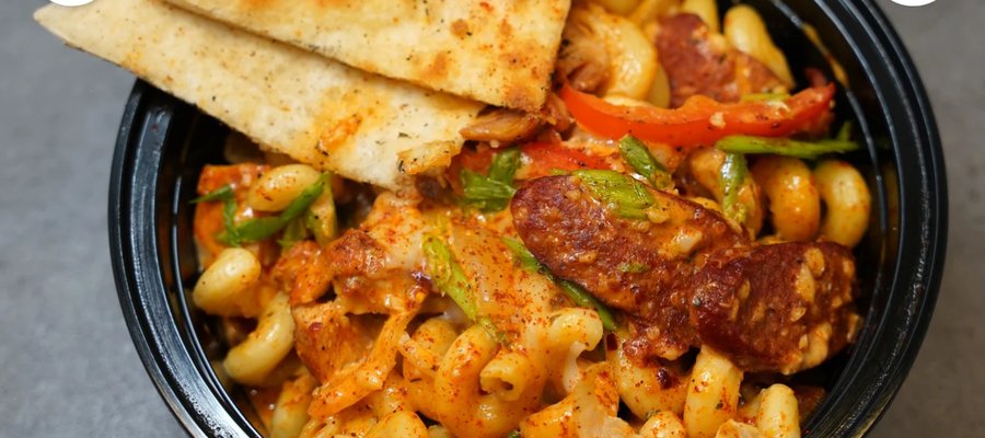 Macaroni bowl with sausage